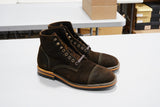 The Richmond Stitchdown - Dark Olive Waxed Rough-out (618) Worn